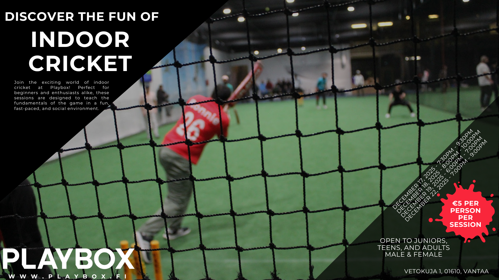 Learn Indoor Cricket at Playbox